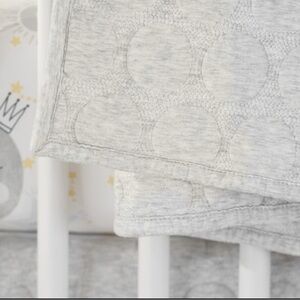 Pottery Barn Kids grey organic Jersey Dot toddler blanket